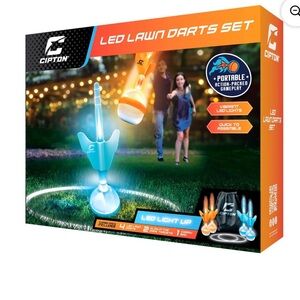 Cipton LED Lawn Darts Set | 4 Light-Up Darts | Outdoor Family Game NIB